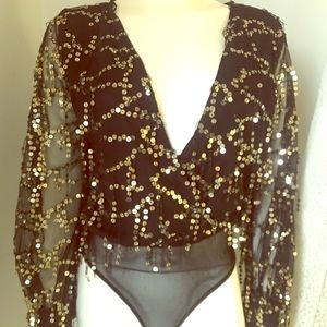 Sequined bodysuit